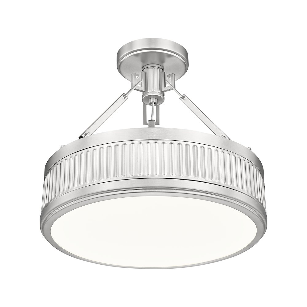 Z-Lite 1 Light Semi Flush Mount, Satin Nickel. Picture 3