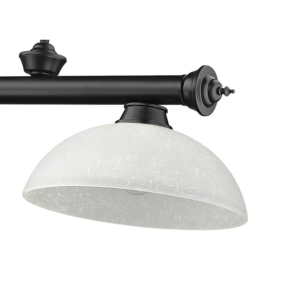 Z-Lite Cordon 3 Light Billiard, Steel Frame, White Linen Shade Color. Picture 4