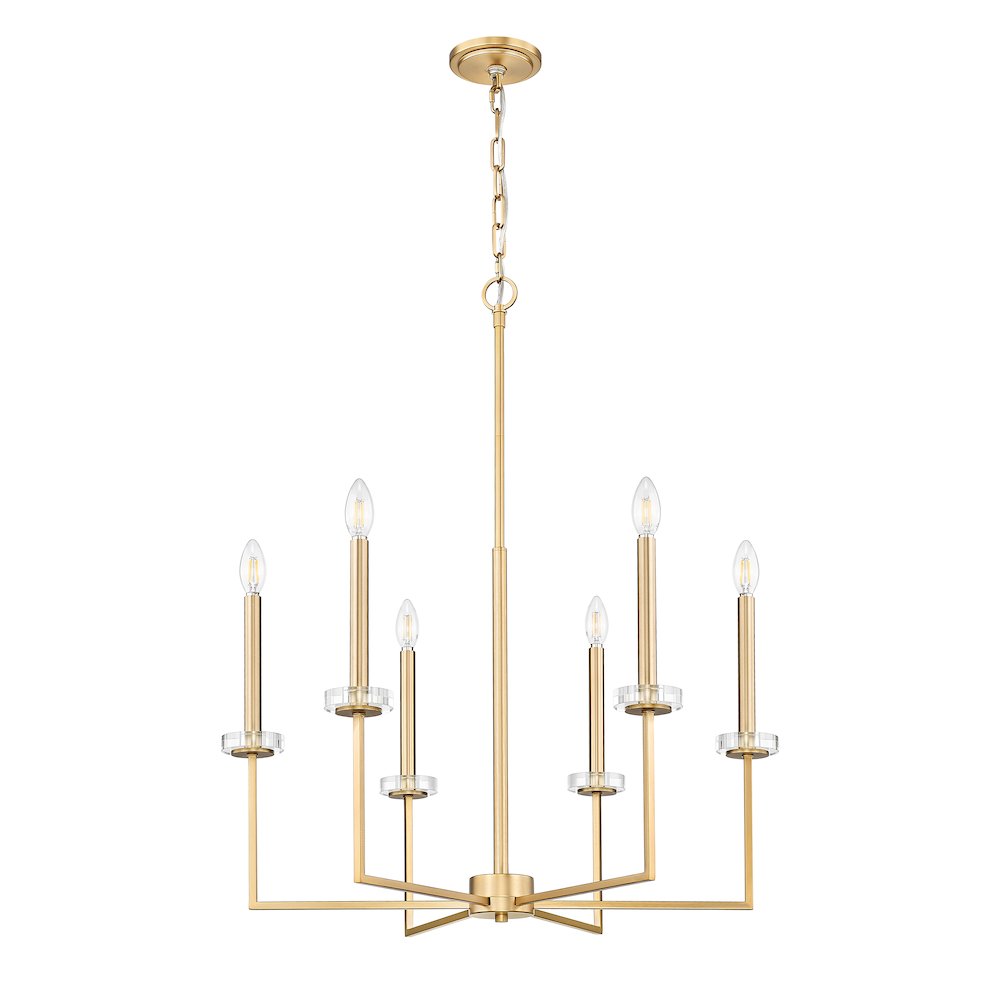 Z-Lite 6 Light Chandelier, Mordern Gold. Picture 7
