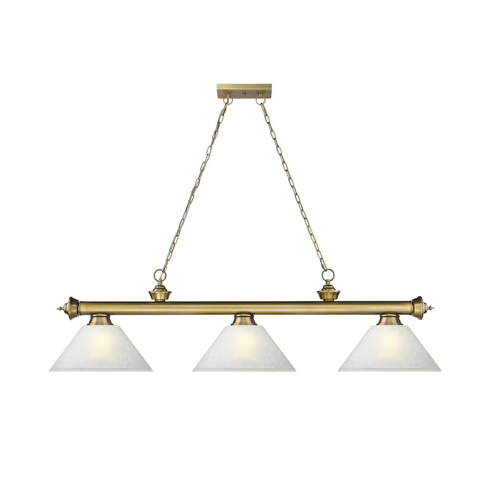 Z-Lite Cordon 3 Light Billiard, Steel Frame, White Linen Shade Color. Picture 2
