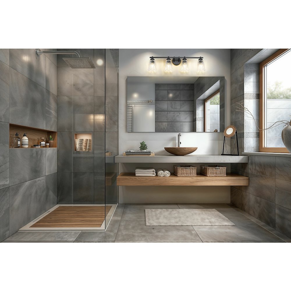 Z-Lite 4 Light Vanity, Matte Black. Picture 5