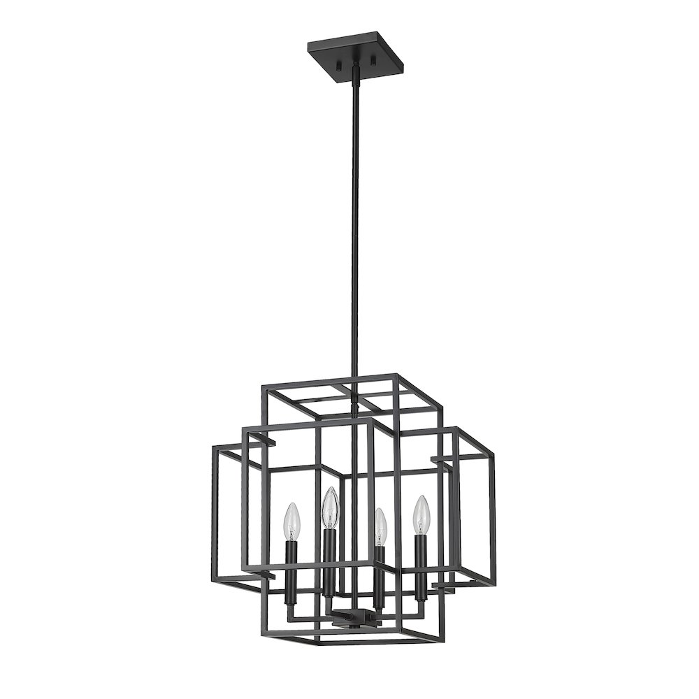 Z-Lite Titania 4 Light Chandelier, Matte Black. Picture 5