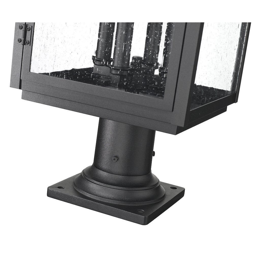 Z-Lite Hartwell 4 Light Outdoor Pier Mounted Fixture in Sand Black color. Picture 4