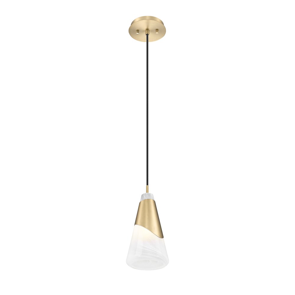 Z-Lite Aimie 1 Light Pendant, Modern Gold. Picture 3