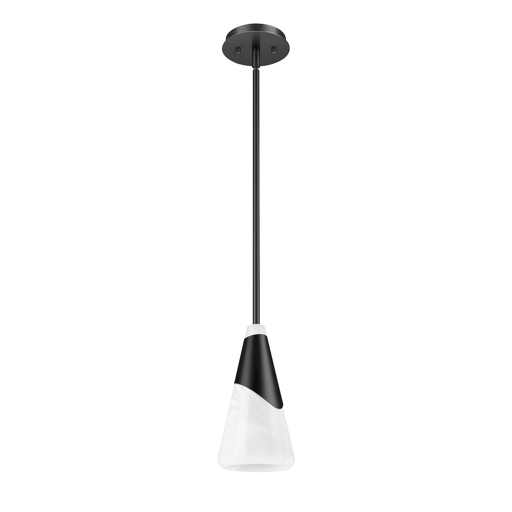 Z-Lite Aimie 1 Light Pendant, Matte Black. Picture 5