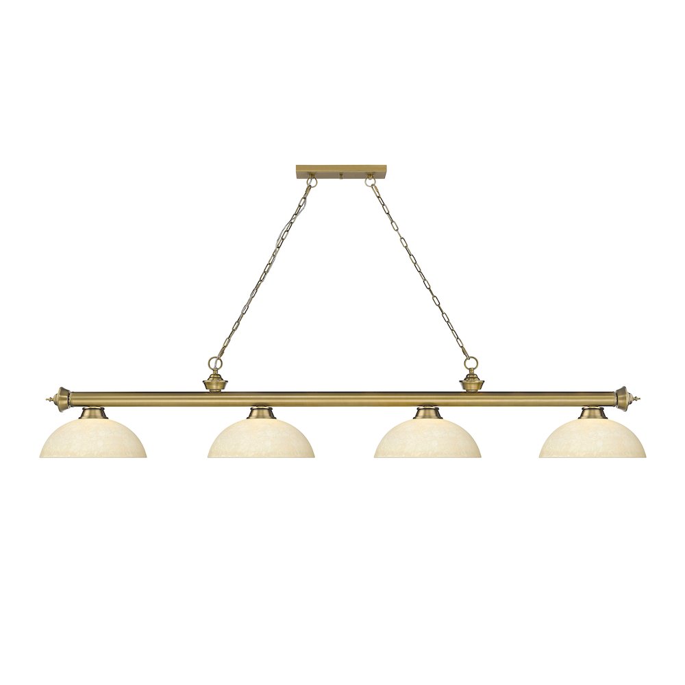 Z-Lite Cordon 4 Light Billiard, Steel Frame, Golden Mottle Shade Color. Picture 2
