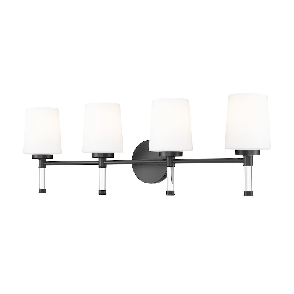 Z-Lite 4 Light Vanity, Matte Black. Picture 1