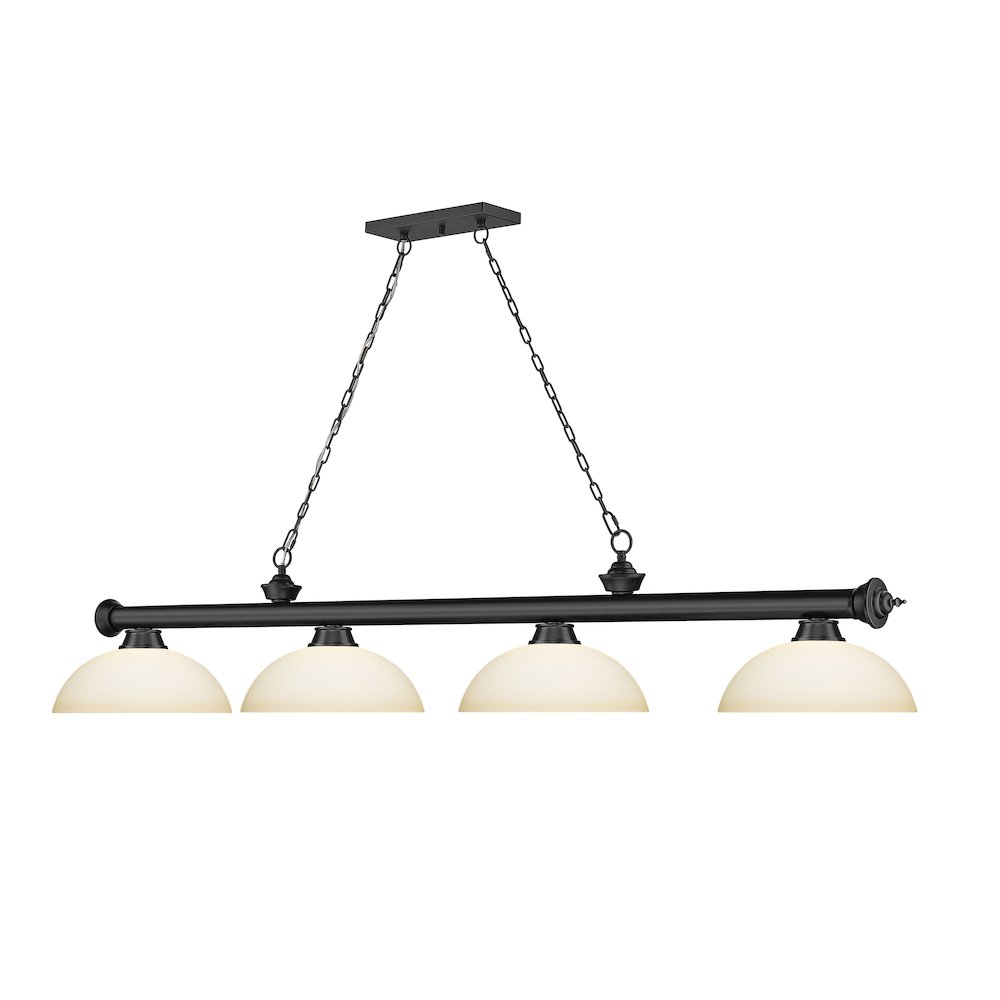 Z-Lite Cordon 4 Light Billiard, Steel Frame, Matte Opal Shade Color. Picture 3
