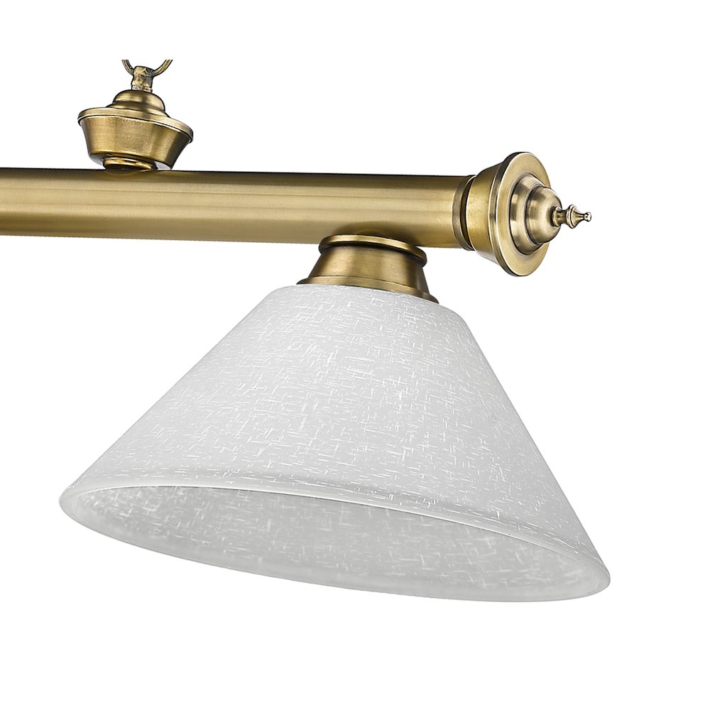 Z-Lite Cordon 3 Light Billiard, Steel Frame, White Linen Shade Color. Picture 4