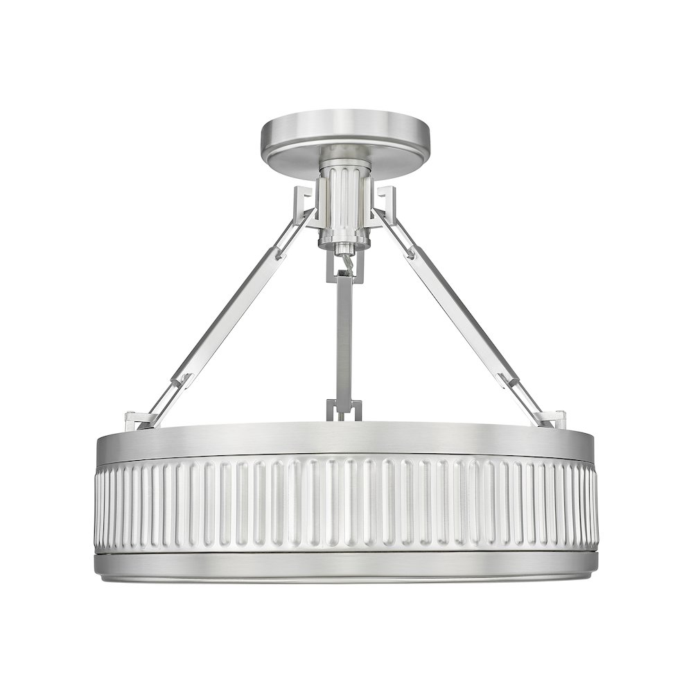 Z-Lite 1 Light Semi Flush Mount, Satin Nickel. Picture 2