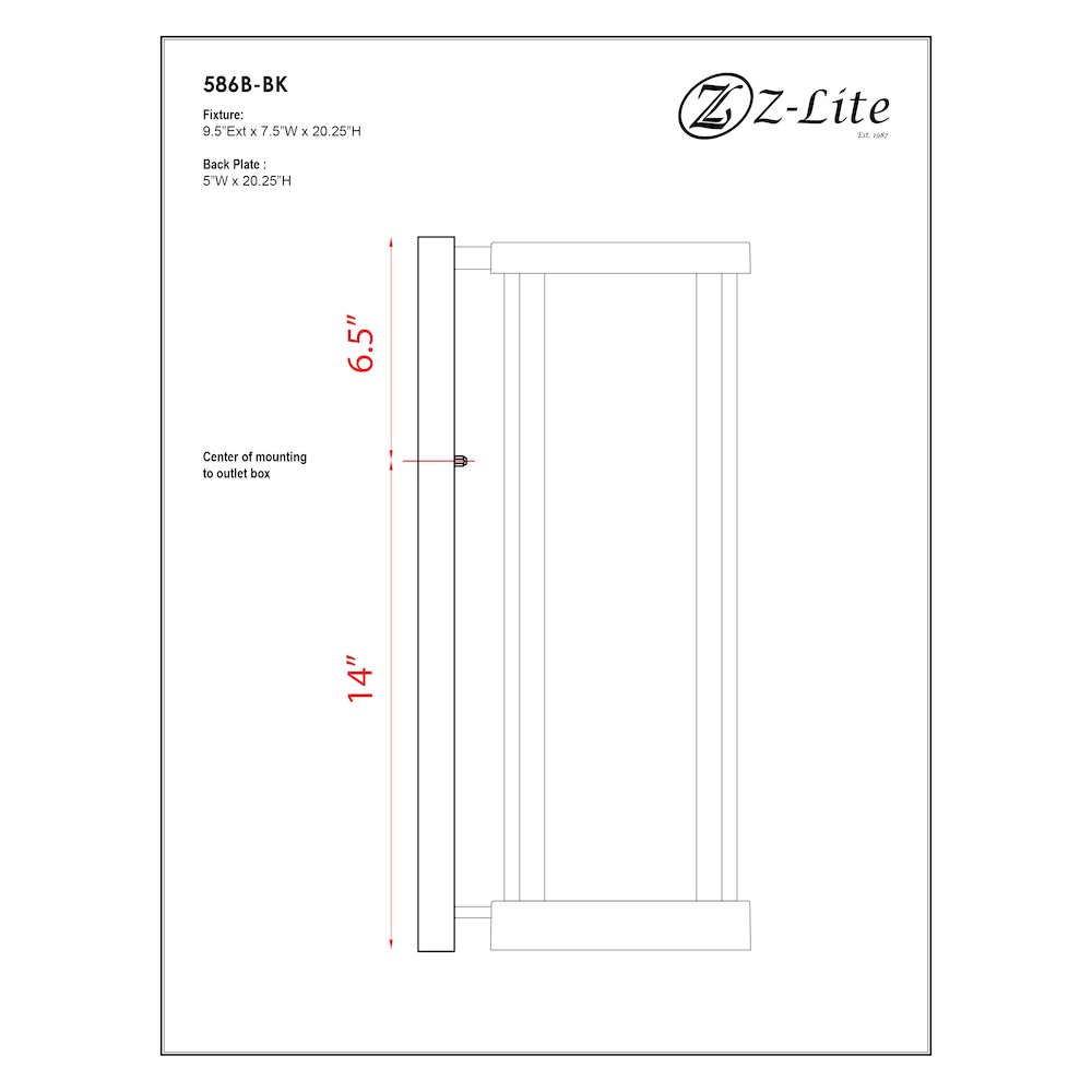Z-Lite 1 Light Outdoor Wall Light. Picture 9