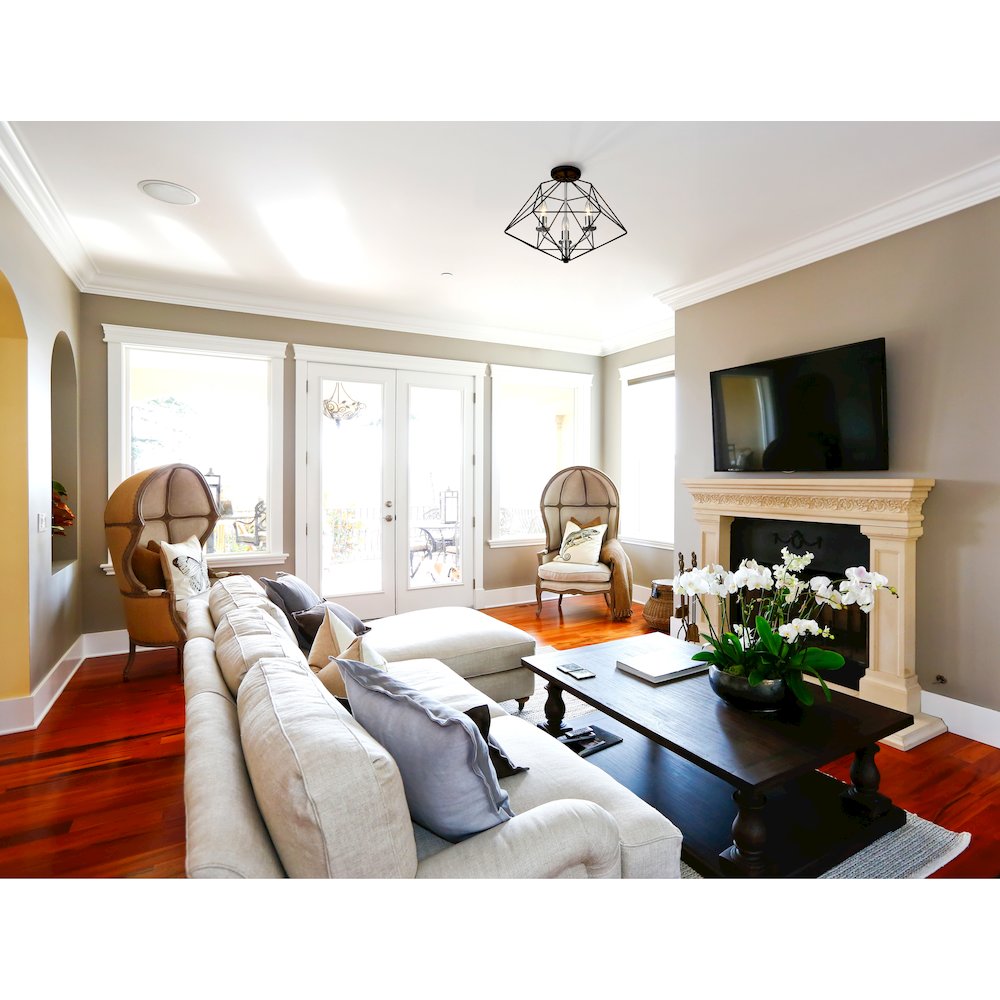 Z-Lite 3 Light Semi Flush Mount. Picture 7