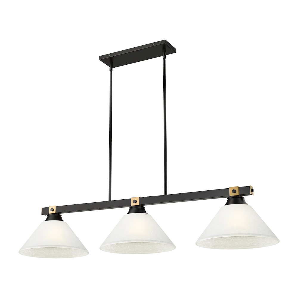 Z-Lite Bronte 3 Light Billiard, Steel Frame, White Linen Shade Color. Picture 1