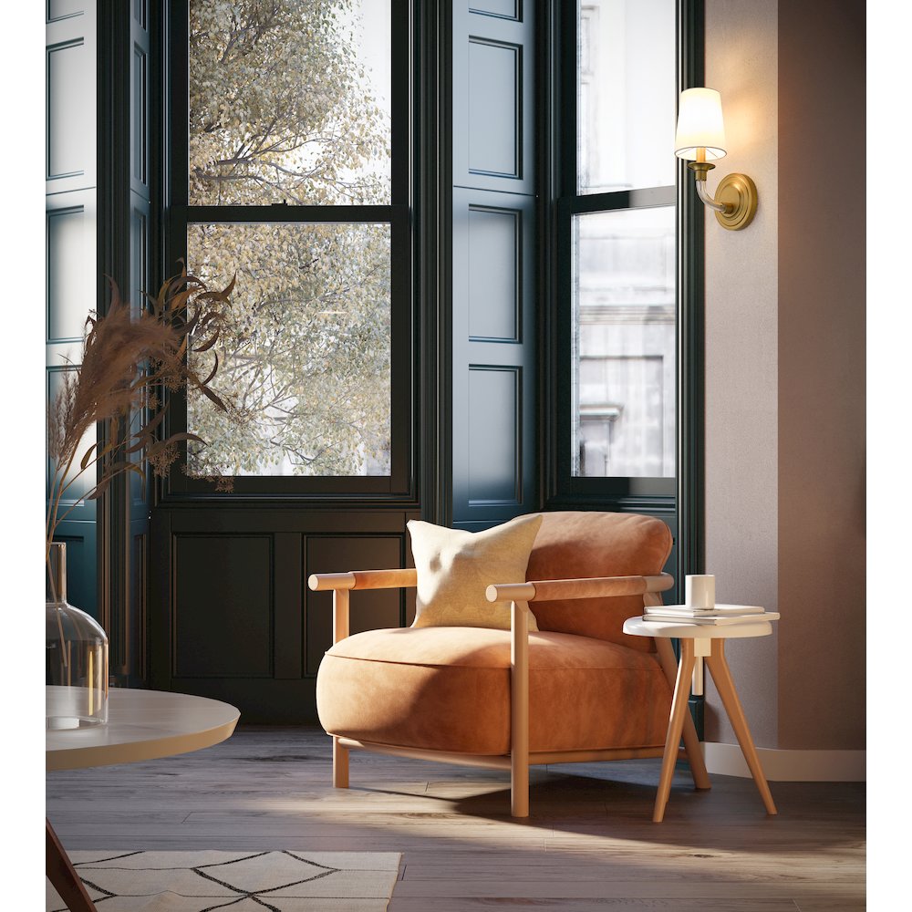 Z-Lite Katerina 1 Light Wall Sconce in Rubbed Brass Frame Finish. Picture 7