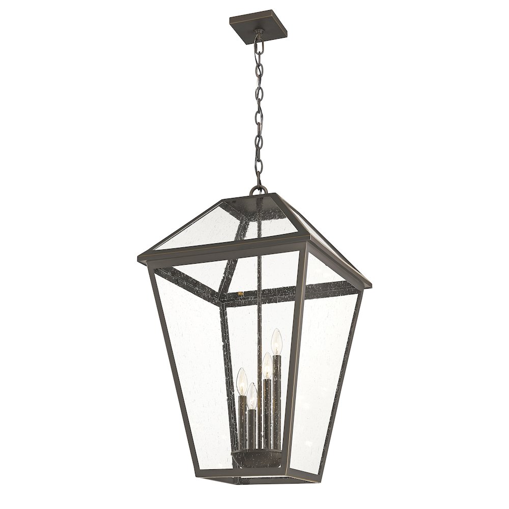 Z-Lite Talbot 4 Light Outdoor Chain Mount Ceiling Fixture, Oil Rubbed Bronze. Picture 3