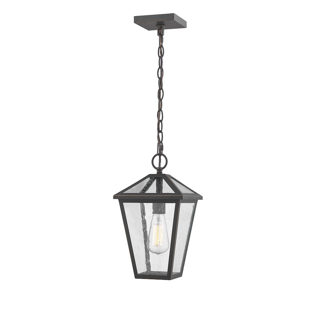 Z-Lite Talbot 1 Light Outdoor Chain Mount Ceiling Fixture, Oil Rubbed Bronze. Picture 1