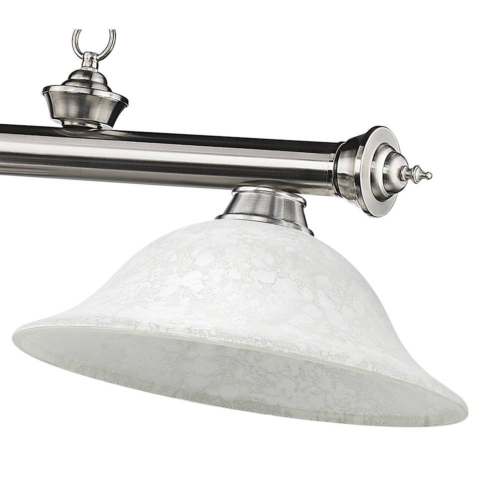 Z-Lite Cordon 3 Light Billiard, Steel Frame, White Mottle Shade Color. Picture 4