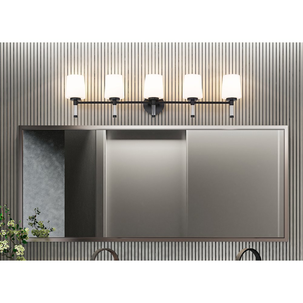 Z-Lite 5 Light Vanity, Matte Black. Picture 6