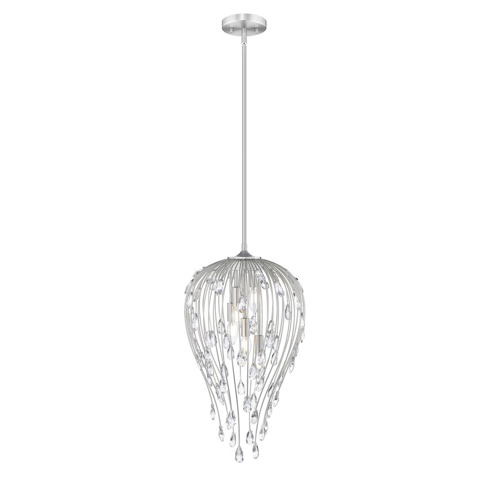 Z-Lite 5 Light Pendant, Brushed Nickel. Picture 1