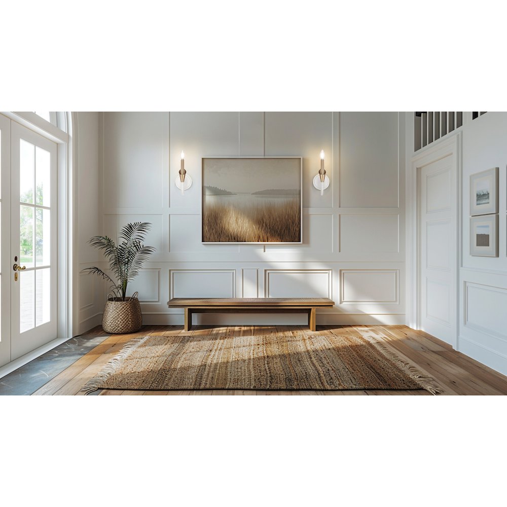 Z-Lite Claudelle 1 Light Wall Sconce in Textured White + Modern Gold color. Picture 6