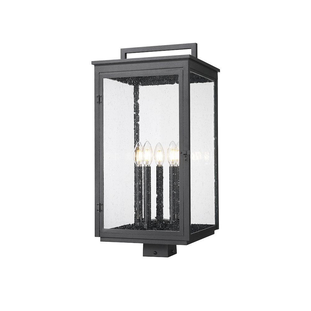 Z-Lite Hartwell 5 Light Outdoor Post Mount Fixture in Sand Black color. Picture 1