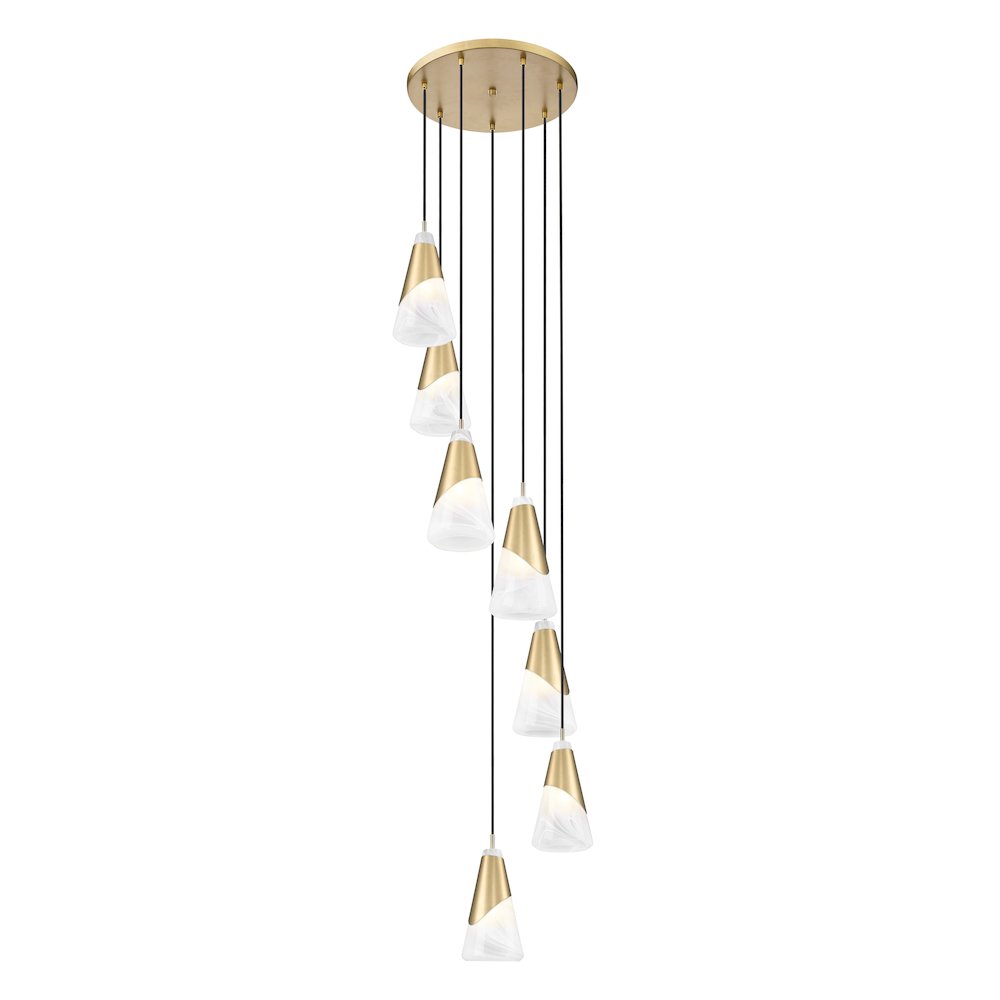Z-Lite Aimie 7 Light Chandelier, Modern Gold. Picture 2