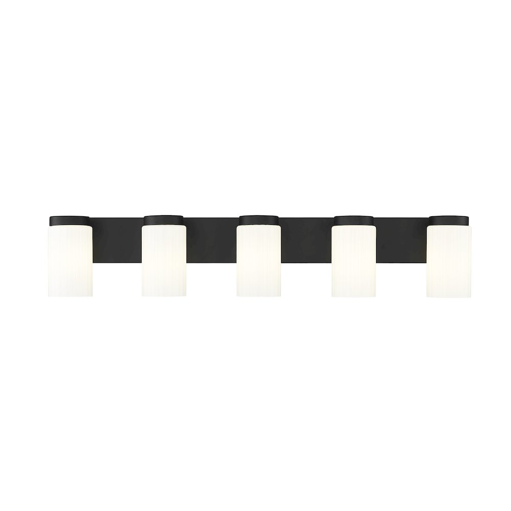 Z-Lite Burk 5 Light Vanity, Matte Black. Picture 3