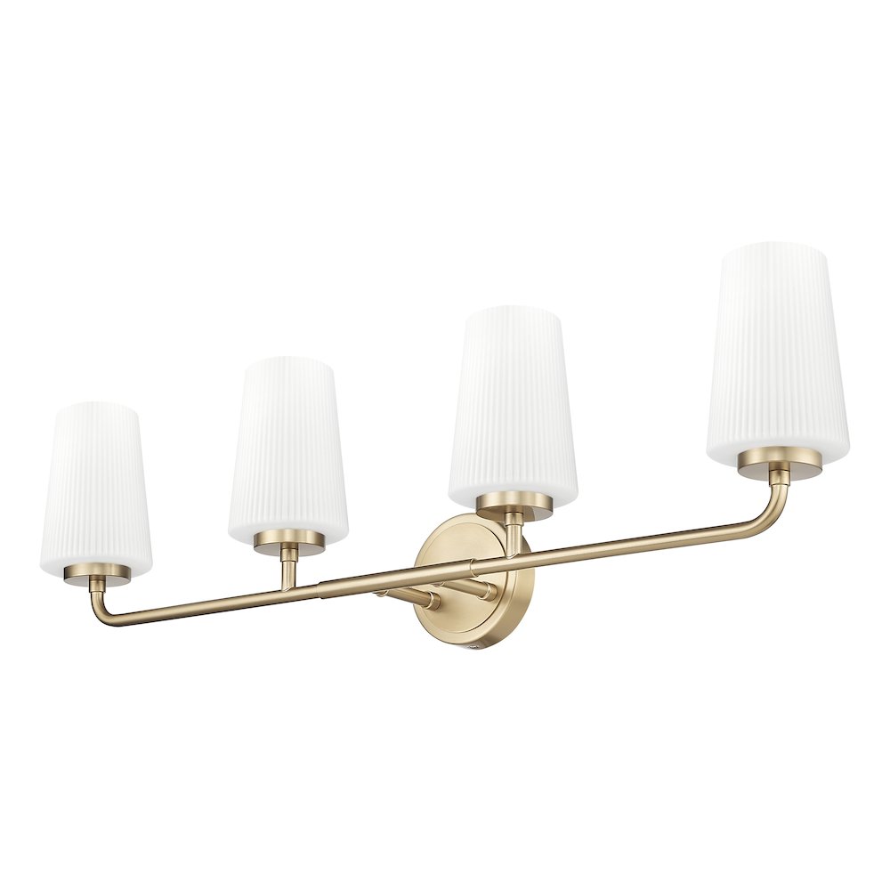Z-Lite Montford 4 Light Vanity in Modern Gold color, Steel frame. Picture 5