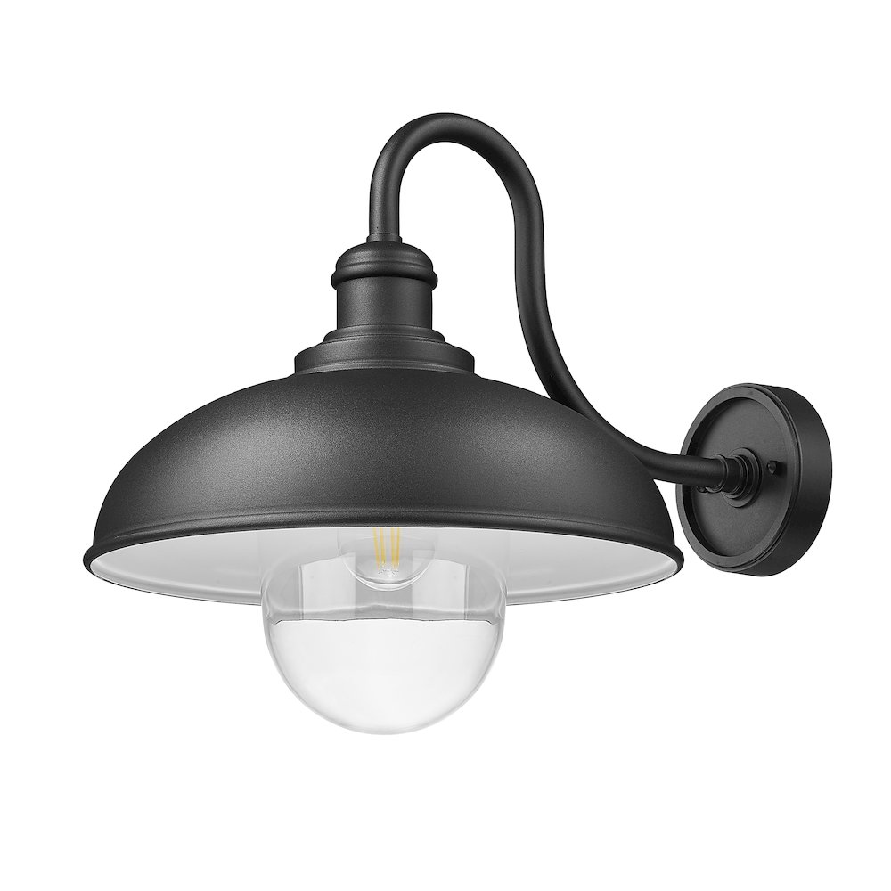 Z-Lite RLM 1 Light Outdoor Wall Light in Sand Black color, Aluminum frame. Picture 5