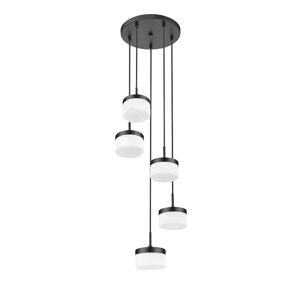 Z-Lite 5 Light Chandelier, Matte Black. Picture 7
