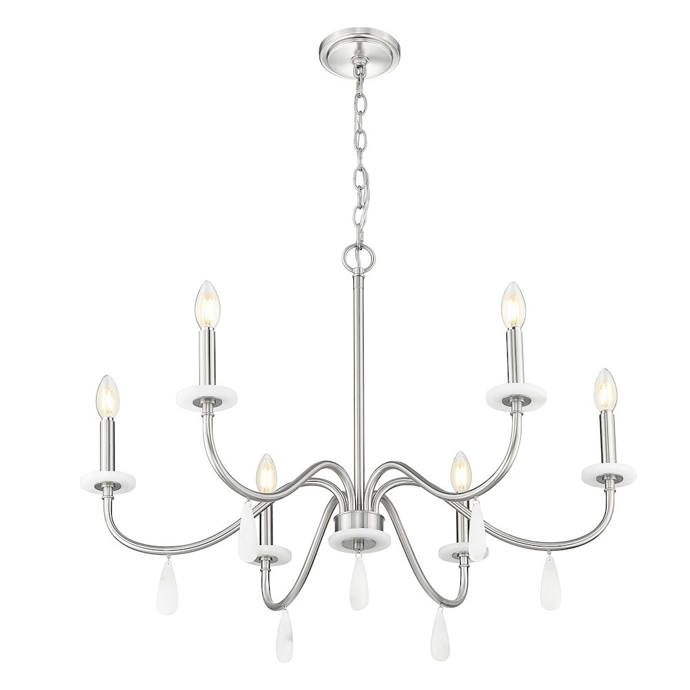 Z-Lite 6 Light Chandelier, Brushed Nickel. Picture 2