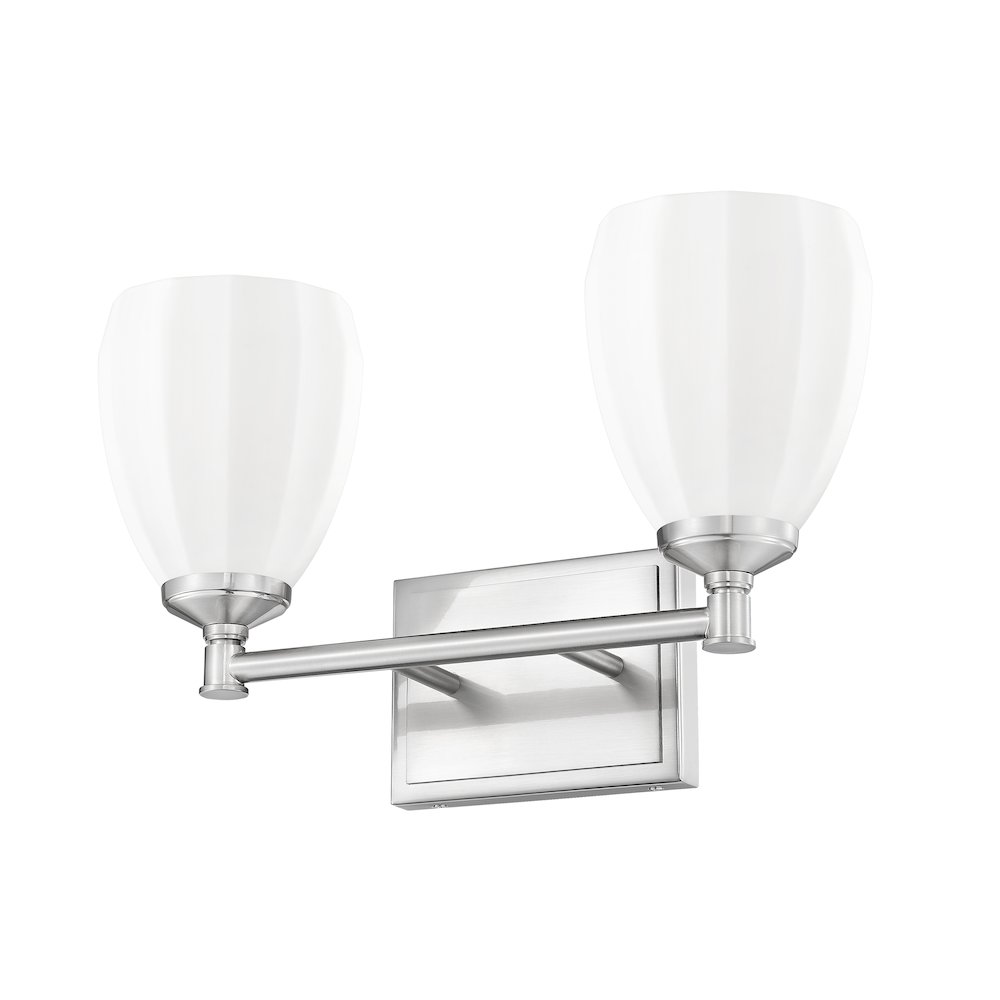 Z-Lite Oren 2 Light Vanity in Brushed Nickel color, Steel frame. Picture 5