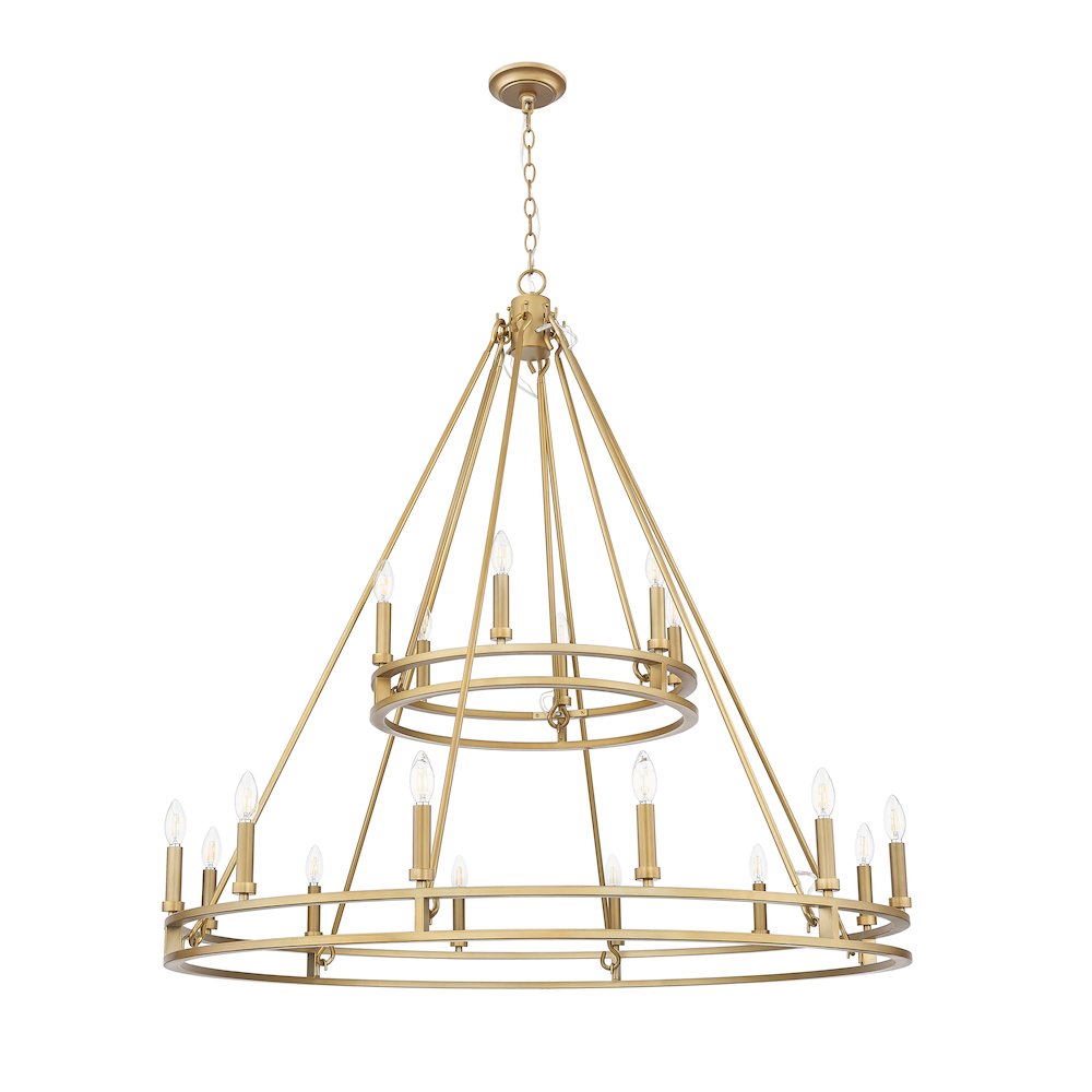 Z-Lite Dennison 18 Light Chandelier in Signature Brass color, Steel frame. Picture 4