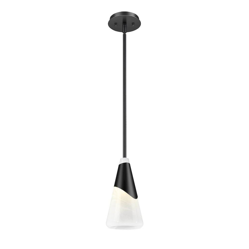Z-Lite Aimie 1 Light Pendant, Matte Black. Picture 3