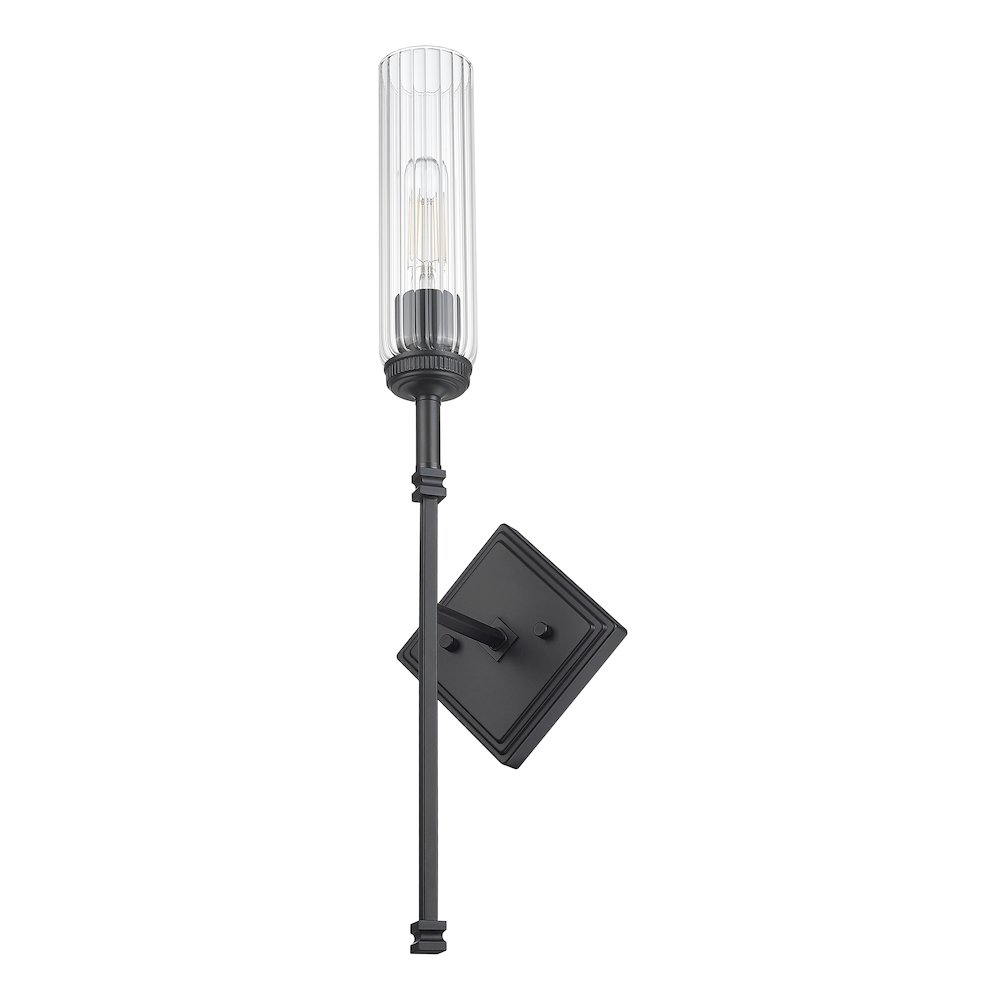 Z-Lite 1 Light Wall Sconce, Matte Black. Picture 7