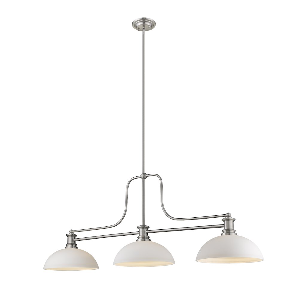 Z-Lite Melange 3 Light Billiard, Steel Frame, Matte Opal Shade Color. Picture 1