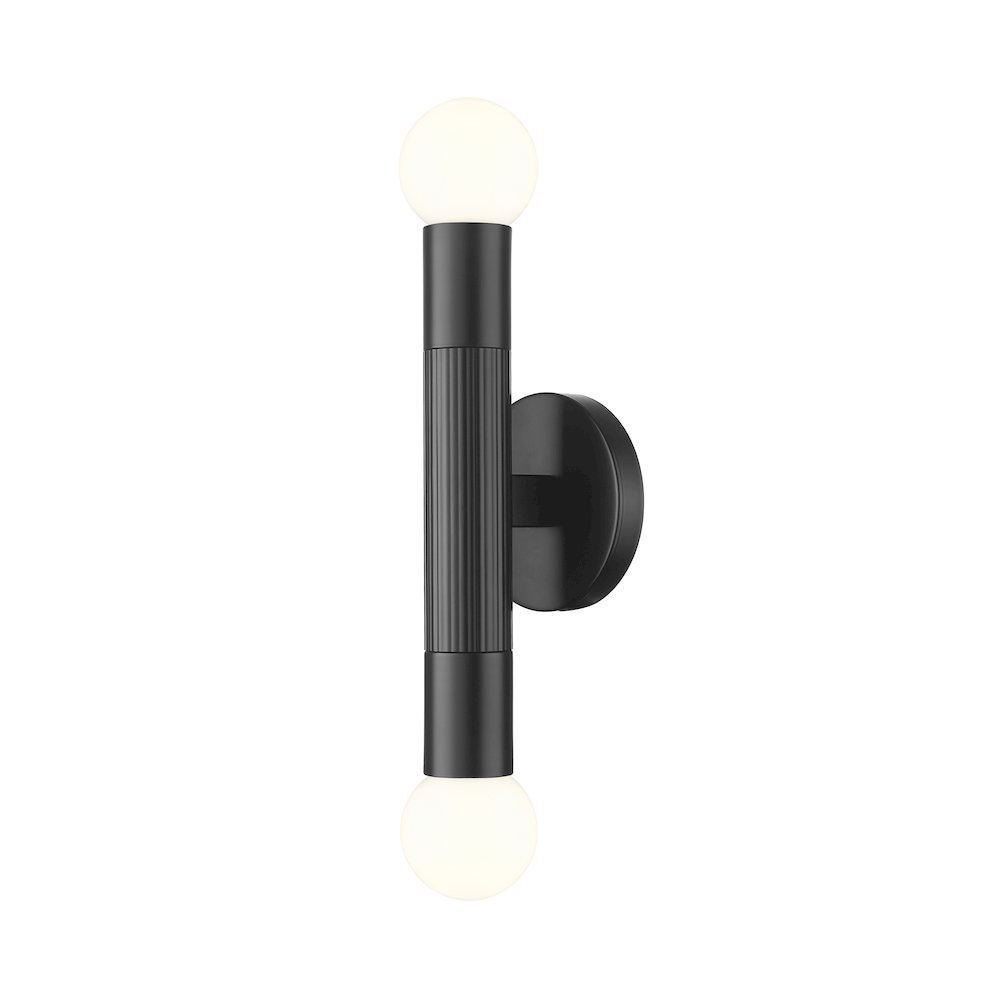 Z-Lite Stari 2 Light Wall Sconce in Matte Black color, Steel frame. Picture 1