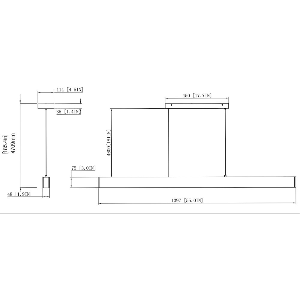 Z-Lite 1 Light Linear Chandelier, Gold. Picture 8