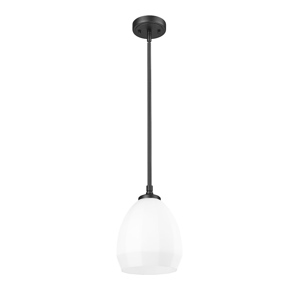 Z-Lite Oren 1 Light Pendant in Matte Black color, Steel frame. Picture 5
