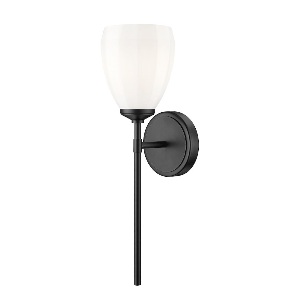 Z-Lite Oren 1 Light Wall Sconce in Matte Black color, Steel frame. Picture 1