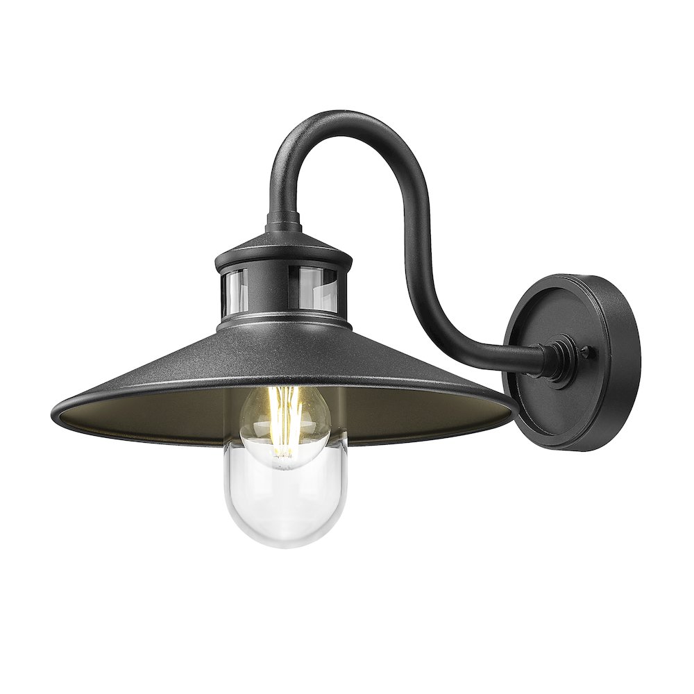 Z-Lite RLM 1 Light Outdoor Wall Light in Sand Black color, Aluminum frame. Picture 3