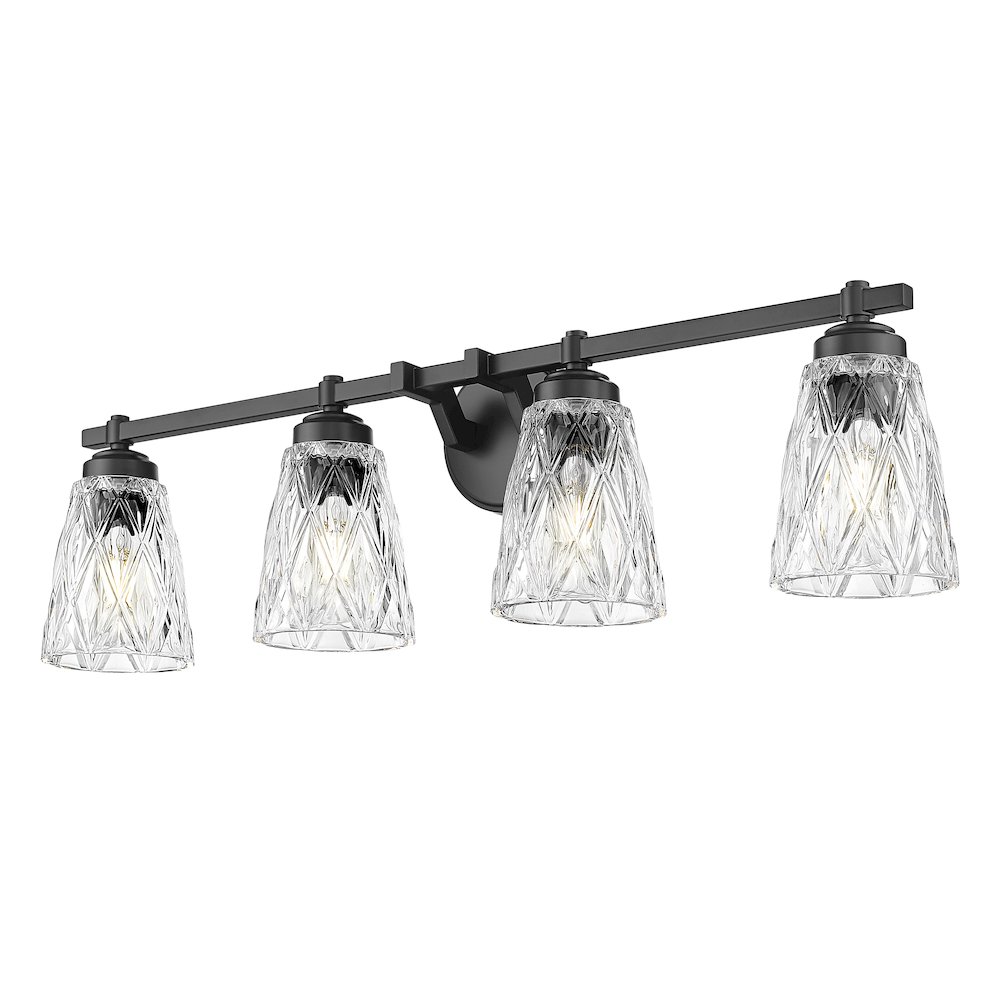 Z-Lite 4 Light Vanity, Matte Black. Picture 3