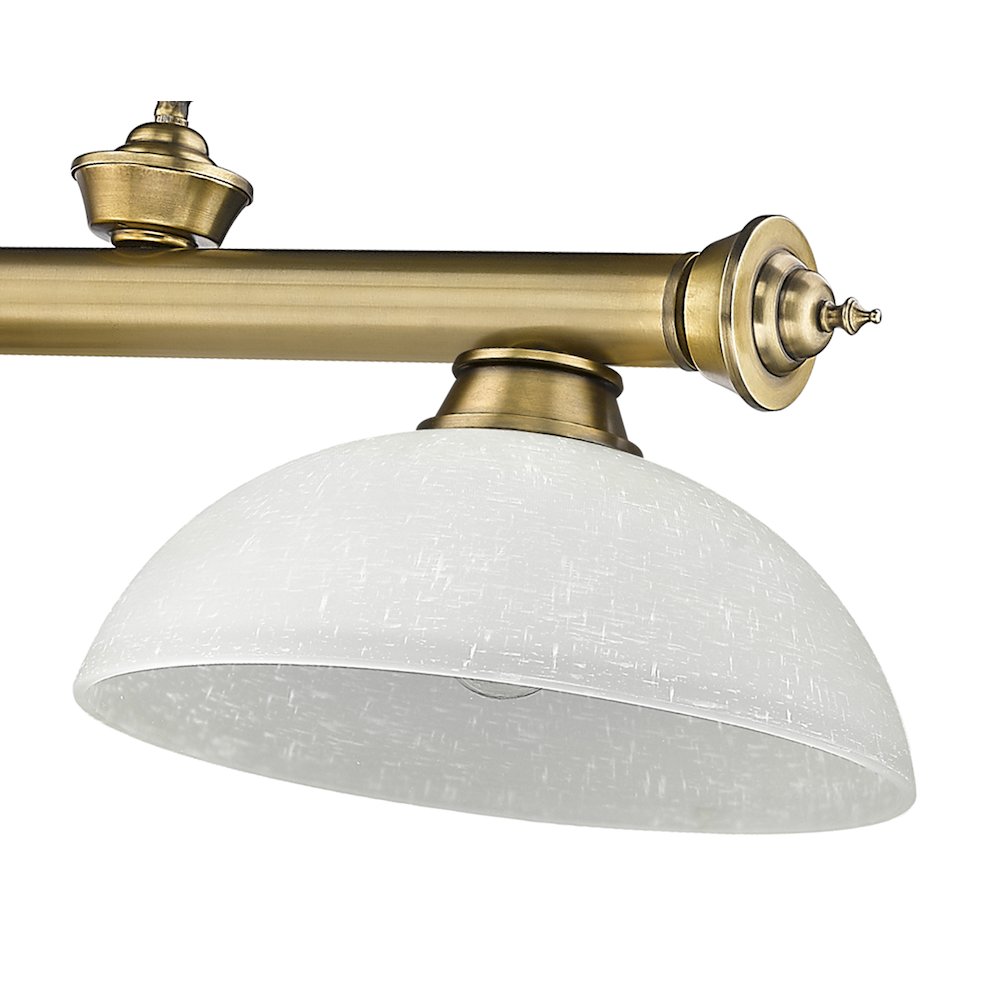 Z-Lite Cordon 3 Light Billiard, Steel Frame, White Linen Shade Color. Picture 4