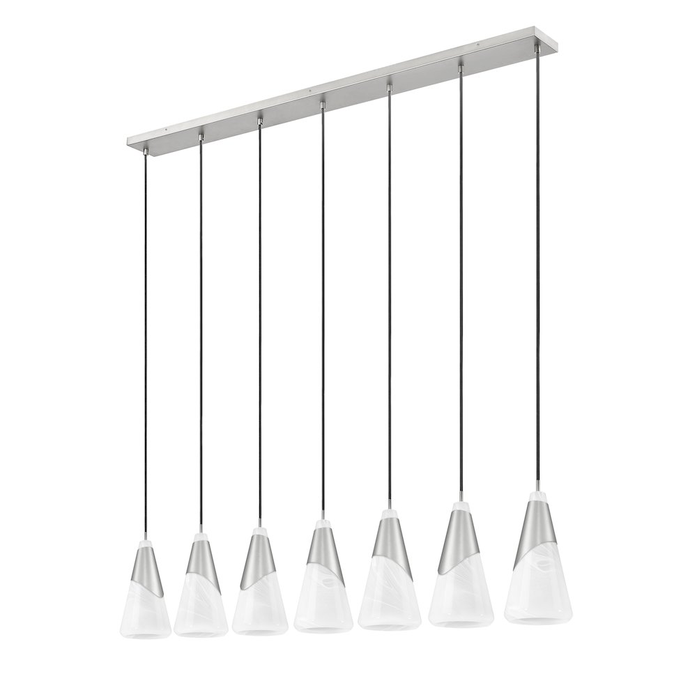 Z-Lite Aimie 7 Light Linear Chandelier, Brushed Nickel. Picture 5