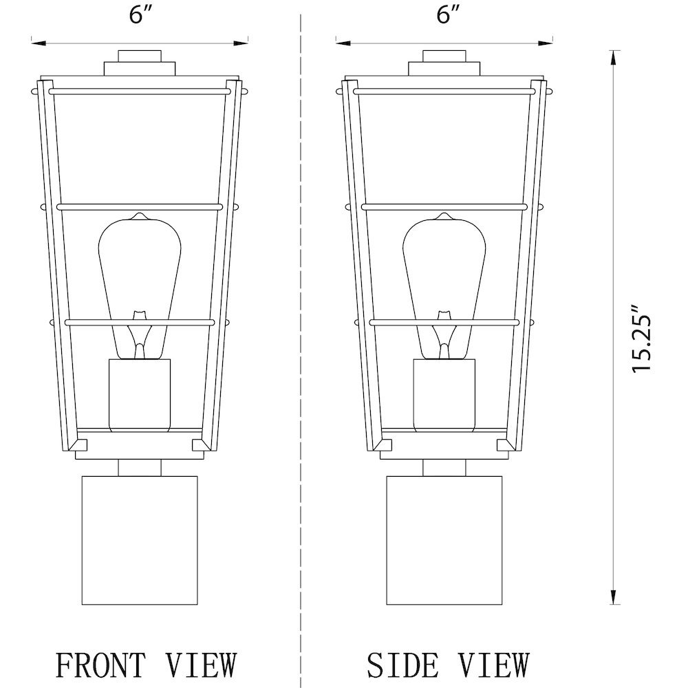 Z-Lite 1 Light Outdoor Post Mount Fixture. Picture 6