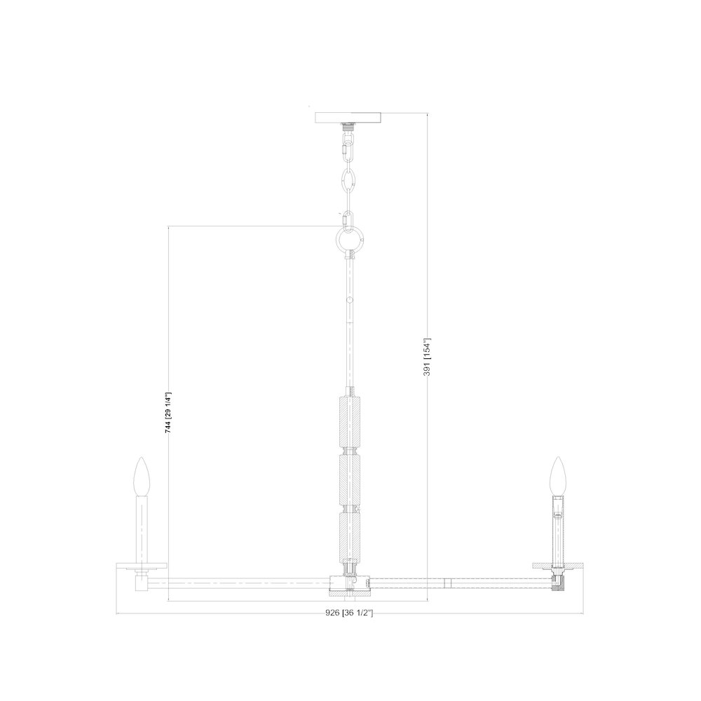 Z-Lite Kaden 8 Light Chandelier in Matte Black color, Steel frame. Picture 8