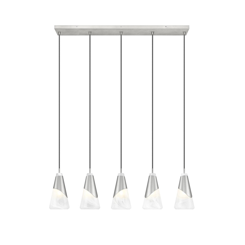 Z-Lite Aimie 5 Light Linear Chandelier, Brushed Nickel. Picture 3