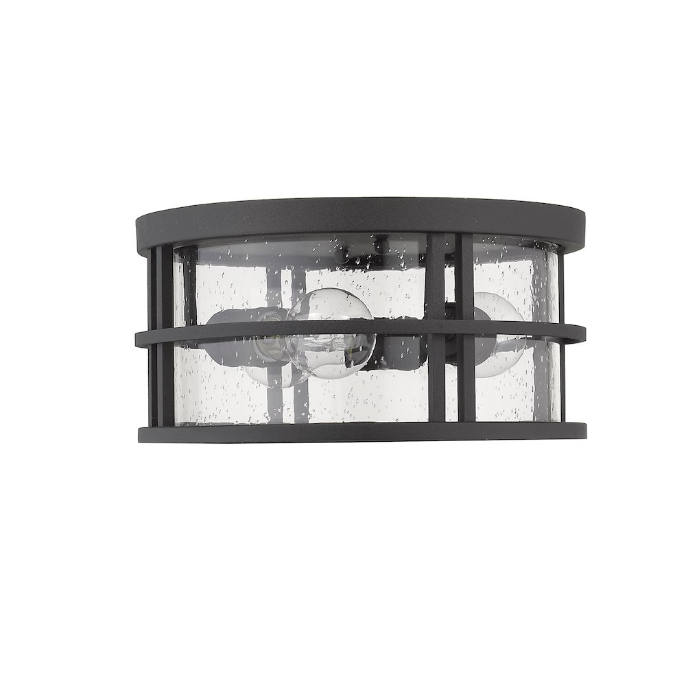 Z-Lite Jordan 3 Light Outdoor Flush Mount, Black. Picture 5