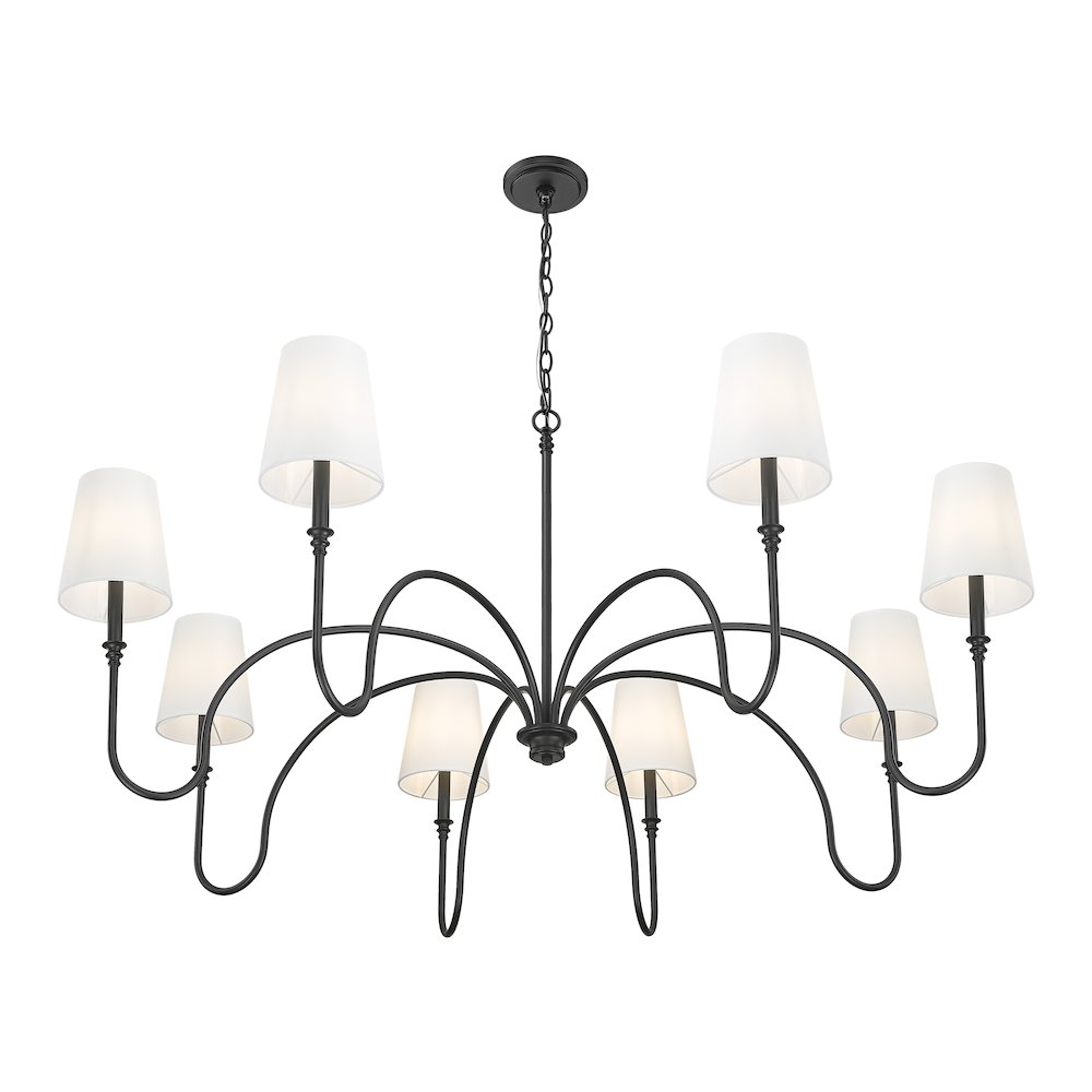 Z-Lite 8 Light Chandelier, Matte Black. Picture 2