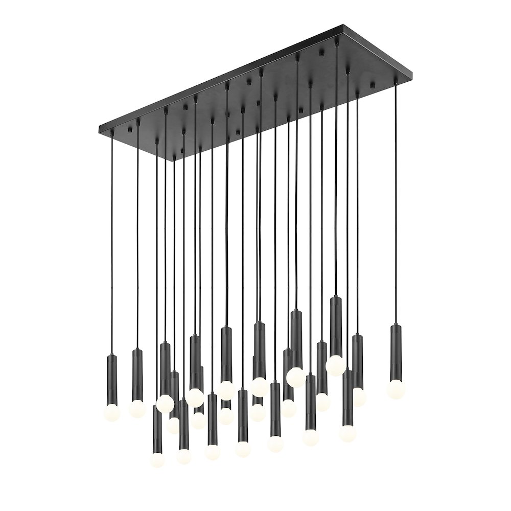 Z-Lite Stari 23 Light Linear Chandelier in Matte Black color, Steel frame. Picture 2